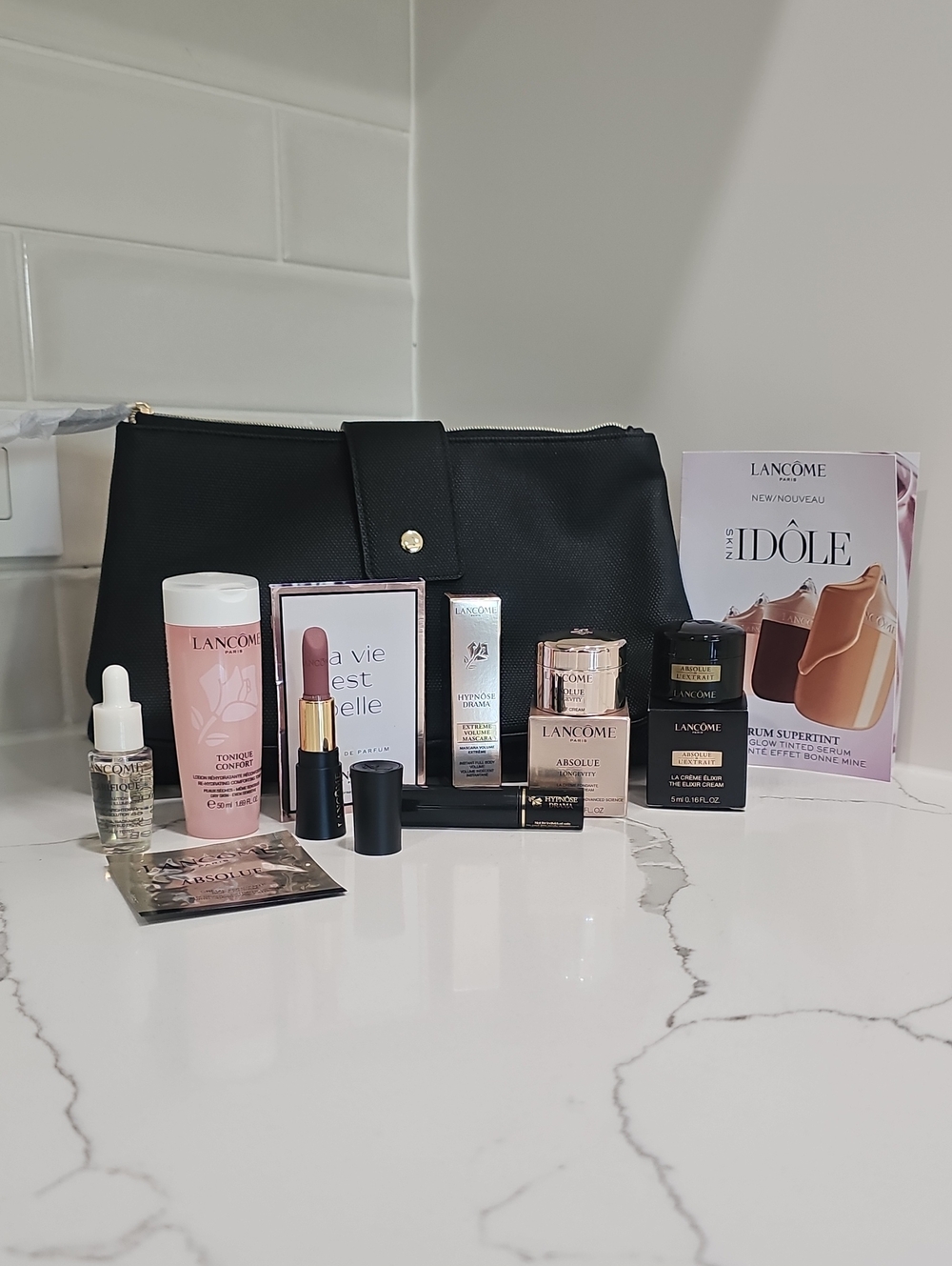 Lancôme assortment with Black Cosmetic Pouch